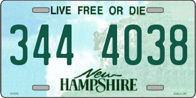 NH license plate 3444038