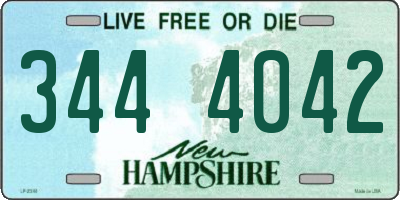 NH license plate 3444042