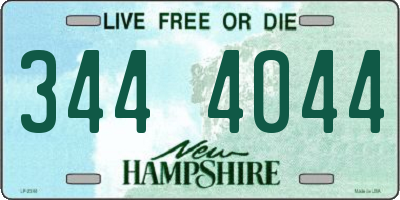NH license plate 3444044