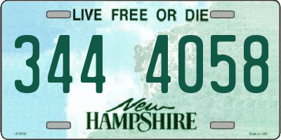 NH license plate 3444058
