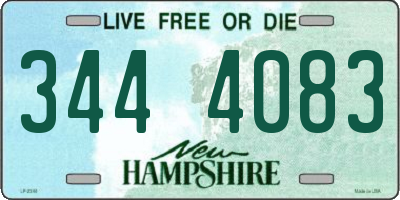 NH license plate 3444083