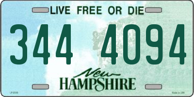 NH license plate 3444094