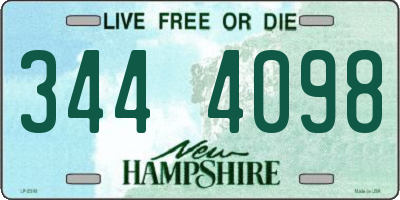 NH license plate 3444098