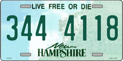 NH license plate 3444118
