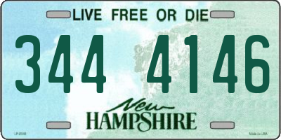 NH license plate 3444146