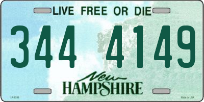 NH license plate 3444149