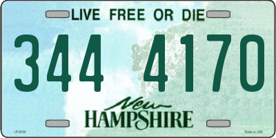NH license plate 3444170