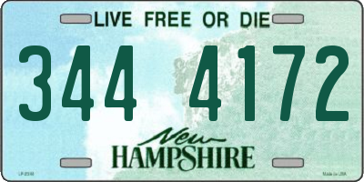NH license plate 3444172