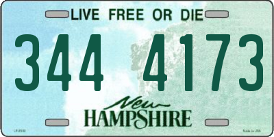 NH license plate 3444173