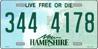 NH license plate 3444178