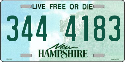 NH license plate 3444183