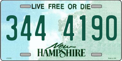 NH license plate 3444190