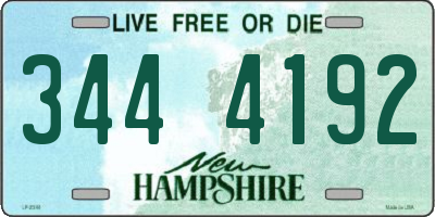 NH license plate 3444192