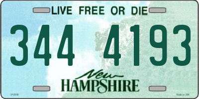 NH license plate 3444193
