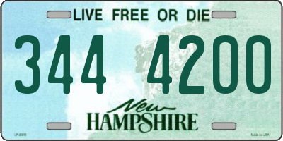 NH license plate 3444200