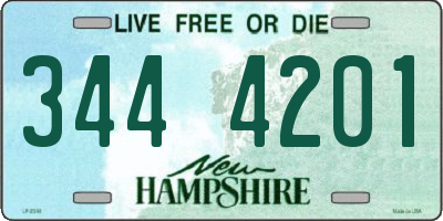NH license plate 3444201