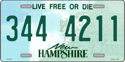 NH license plate 3444211