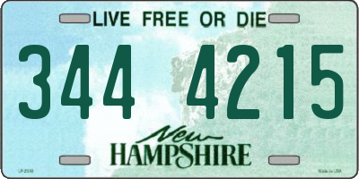 NH license plate 3444215