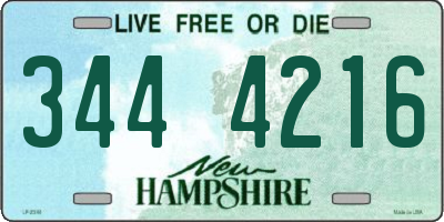 NH license plate 3444216