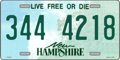 NH license plate 3444218