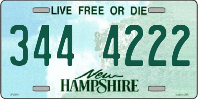 NH license plate 3444222