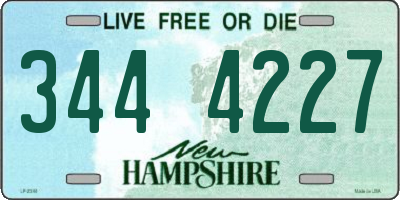 NH license plate 3444227