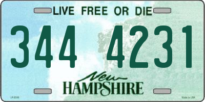 NH license plate 3444231