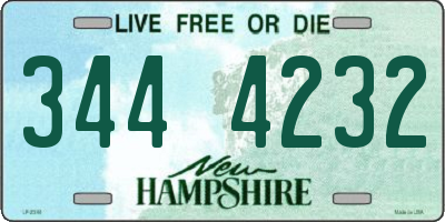 NH license plate 3444232