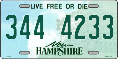 NH license plate 3444233