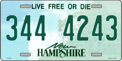 NH license plate 3444243