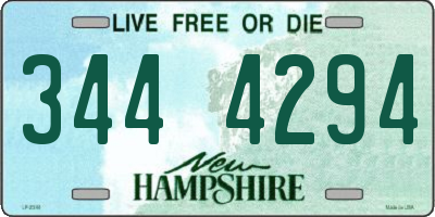 NH license plate 3444294