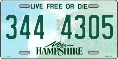 NH license plate 3444305