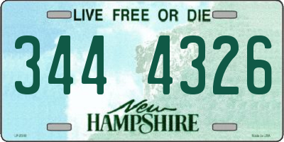 NH license plate 3444326