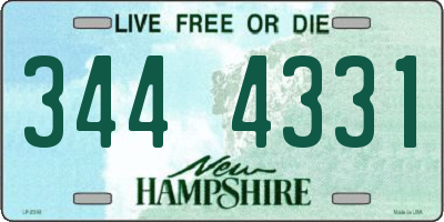 NH license plate 3444331