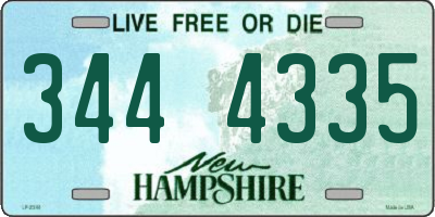 NH license plate 3444335