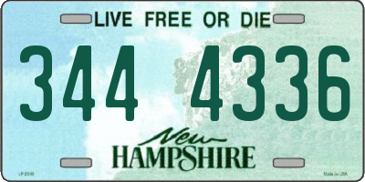 NH license plate 3444336