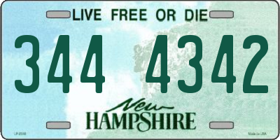 NH license plate 3444342