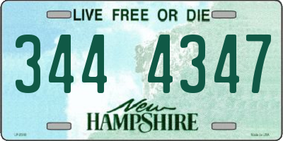 NH license plate 3444347