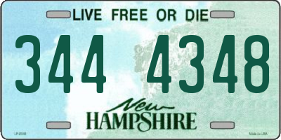 NH license plate 3444348