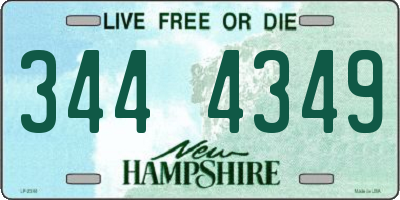 NH license plate 3444349