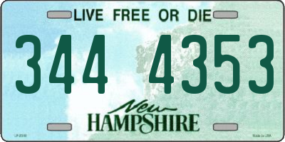 NH license plate 3444353