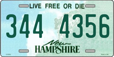 NH license plate 3444356
