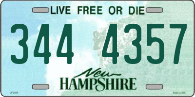 NH license plate 3444357