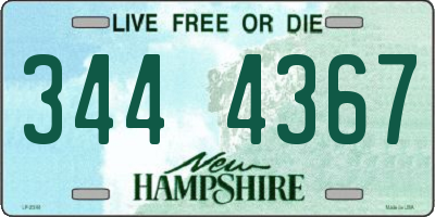 NH license plate 3444367