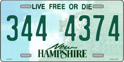NH license plate 3444374