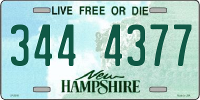 NH license plate 3444377