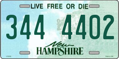 NH license plate 3444402