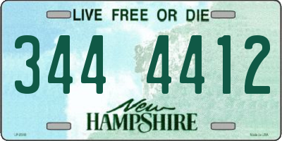 NH license plate 3444412