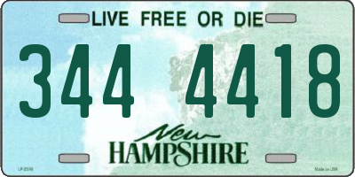 NH license plate 3444418