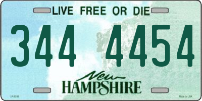 NH license plate 3444454